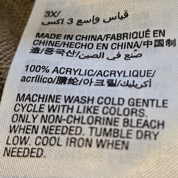 Karen Scott Tan Oversized v-neck Sweater Long Sleeved Ribbed Cuffs Women size 3X - Picture 6 of 8